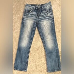 BKE Buckle Jake Straight Leg Y2K Whisker Jeans Mens Size 32x30 Denim ABP16051
